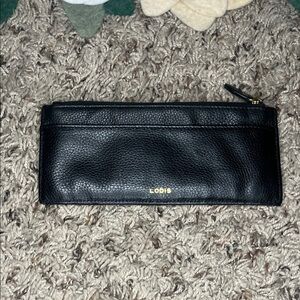 Lodis Black Pebbled Leather Clutch